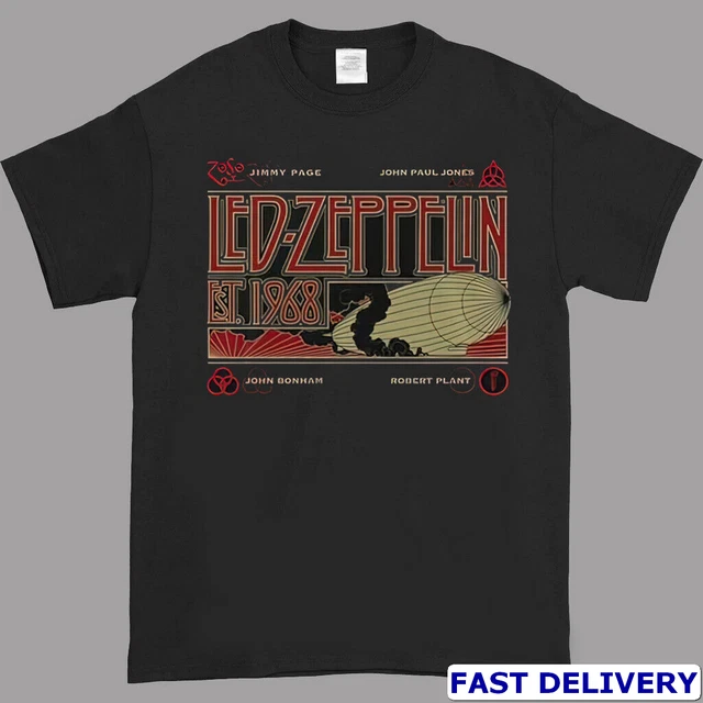 Led Zeppelin Zeppelin & Smoke Men's New Black T-Shirt 100% Cotton S-6Xl Tee