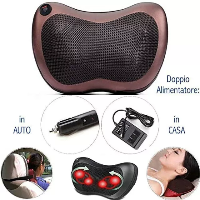 Oreiller Massage, Chauffage, Maison, Voiture, Dos, Cou, Cervical, Lombaire,...