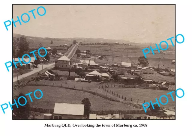 OLD 8x6 PHOTO MARBURG QUEENSLAND VIEW OF TOWNSHIP c1908