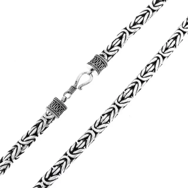 8mm Thick Heavy Weight Byzantine 925 Sterling Silver Chain Necklace, 18-30"