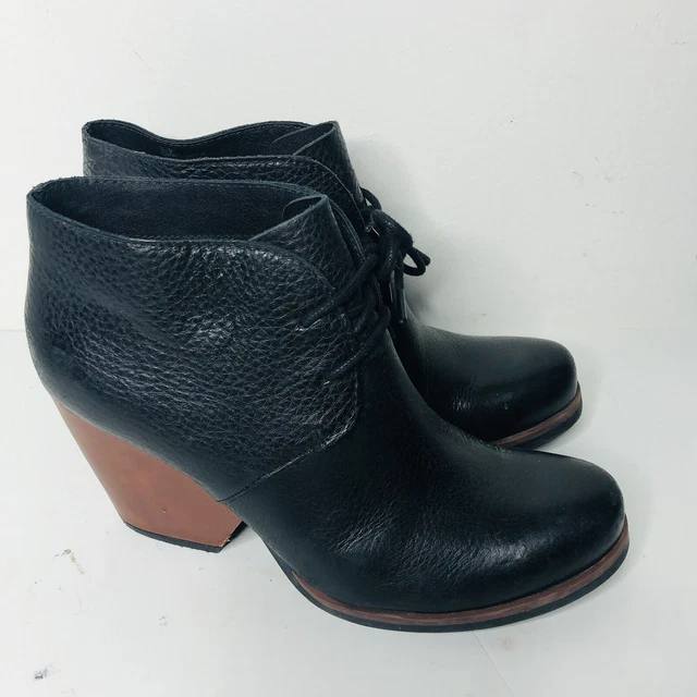 KORKS ROANA KORK Ease Gray Suede Leather Lace Up Heel Bootie Ankle