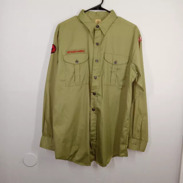 Boy Scouts of America Uniform Mens Shirt XL Green Vintage