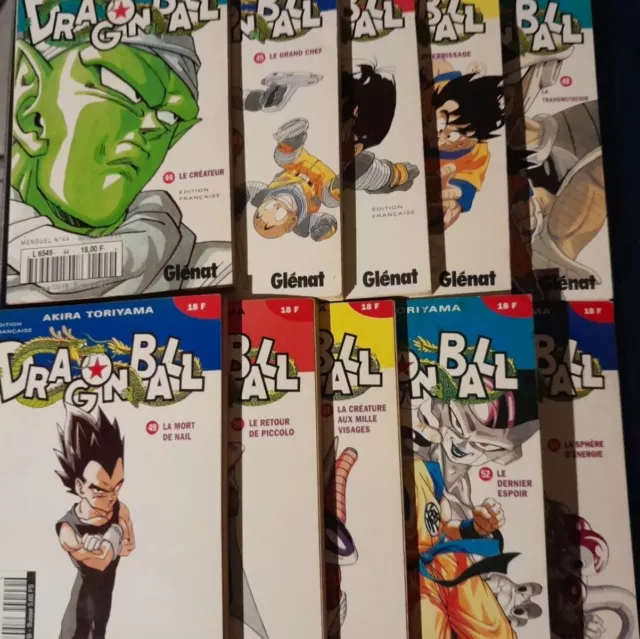 MANGA Dragon Ball lot de 10 GLENAT N°44 à 53 FR LIVRE 1996-1997