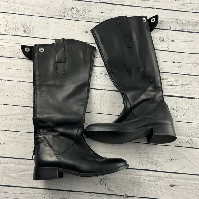 Steve Madden High Leather Riding Boots Women's 8 Black