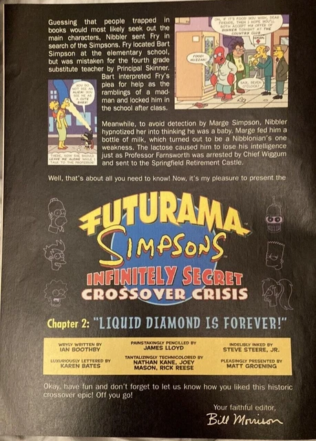 FUTURAMA SIMPSONS INFINITELY Secret Crossover Crisis #4. 2003 £4.99 ...