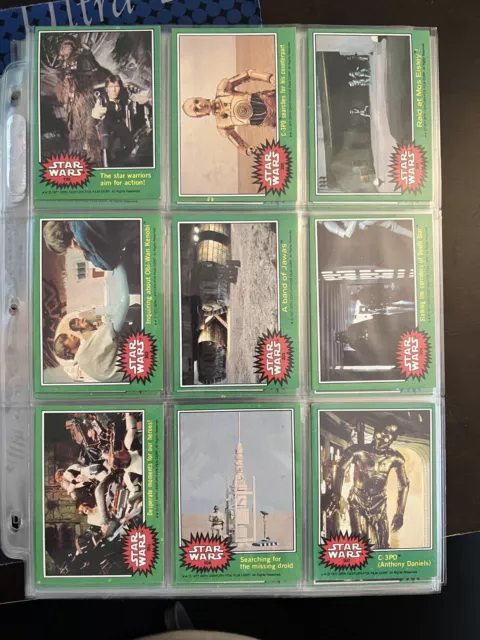 1977 Topps Star Wars 4th Series 4 Complete 66 Green Trading Card Set w/error