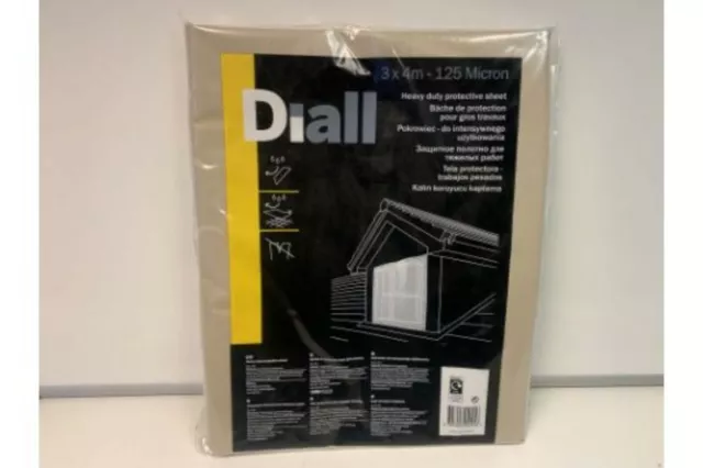 BRAND NEW BAGGED  DIALL 3x4M 125 MICRON HEAVY DUTY PROTECTIVE SHEET
