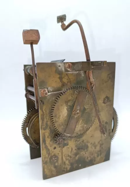 Vintage 30 Hour Long-Case Clock Movement Brass For Restoration Or Spares
