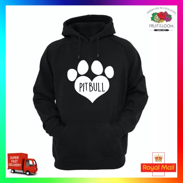 Pitbull Hoodie Hoody Hoodie Funny Cool Puppy Paw Love Unisex Dog Cute Pup Dogs