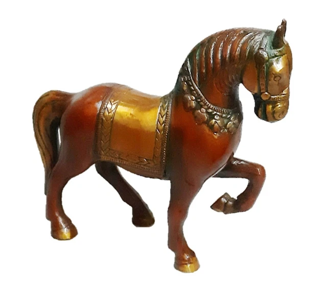 Horse Shape Antique Style Handmade Brass Figurine Figure Statue Table Home Decor