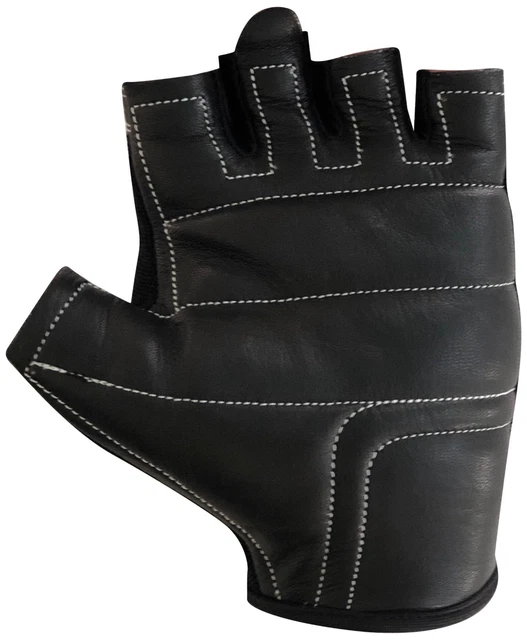 Gants de gym en cuir noir avec fermeture de poignet pour l'haltérophilie et l'entraînement au gymnase. 4