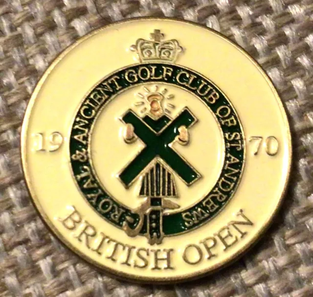 1970 Open 1" Hand Painted Coin Ball Marker St Andrews Links - Jack Nicklaus Win