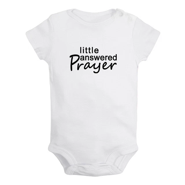 Little Answered Prayer Funny Romper Newborn Baby Bodysuits Jumpsuit Kids Outfits