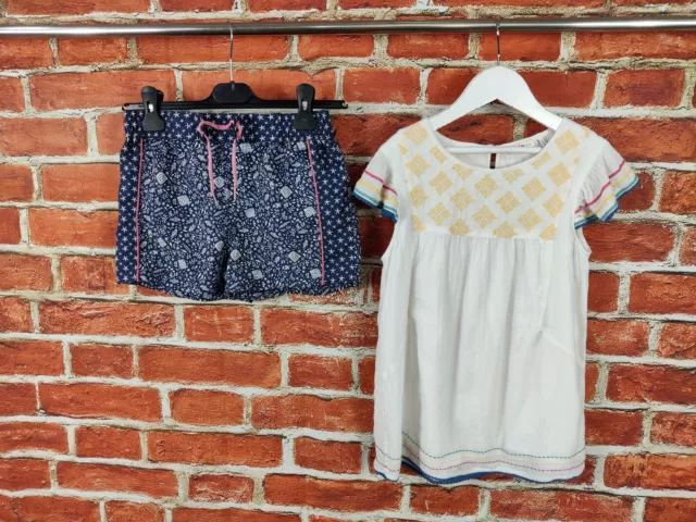 Pacchetto Ragazze Età 10-11 Anni Pantaloncini 100% Fatface Camicetta Ricamata Estate 146Cm