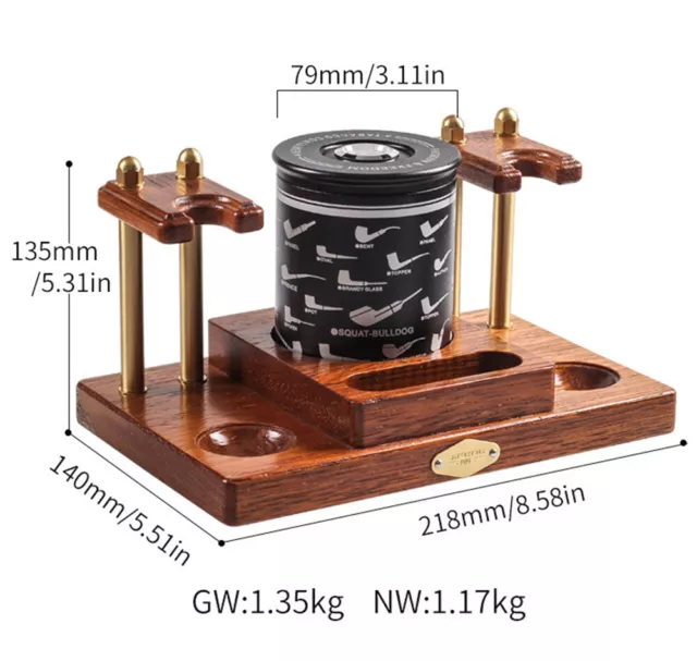 Wooden Tobacco Pipe Stand For 2 Smoking Pipes Rack Holder Smoking Accessories