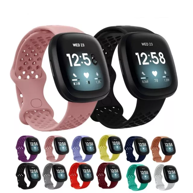 For Fitbit Versa 3 4, Sense 1 2 Soft Silicone Wrist Strap Replacement Watch Band