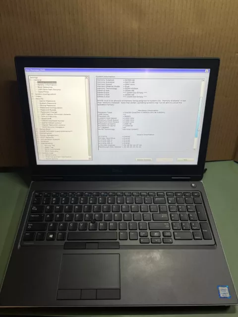 DELL PRECISION 7540 15"6 Laptop Intel Core i7 9850H 2.60Ghz 32GB No Hard Drive DELL PRECISION 7540 15"6 Laptop Intel Core i7 9850H 2.60Ghz 32GB No Hard Drive