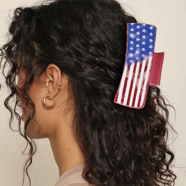 BLAUES STERN MUSTER Haar klange Flagge Haarschmuck Neu Haars pange