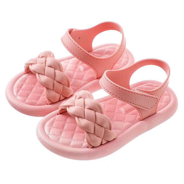 Girls Weave Flat Sandals Summer Toddler Baby Kids Holiday Princess Shoes Size 6