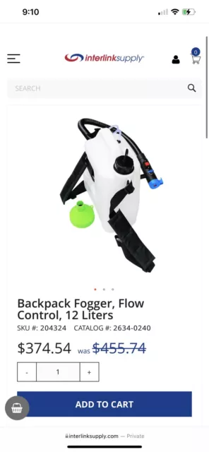 Backpack Fogger, Flow Control, 12 Liters