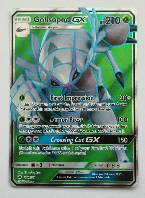 Golisopod GX - 129/147 Sun & Moon Burning Shadows - Full Art Pokemon Card