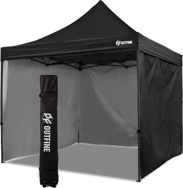 Canopy 10X10 Pop up Commercial Canopy Tent with 3 Side Walls Instant Shade, Bonu