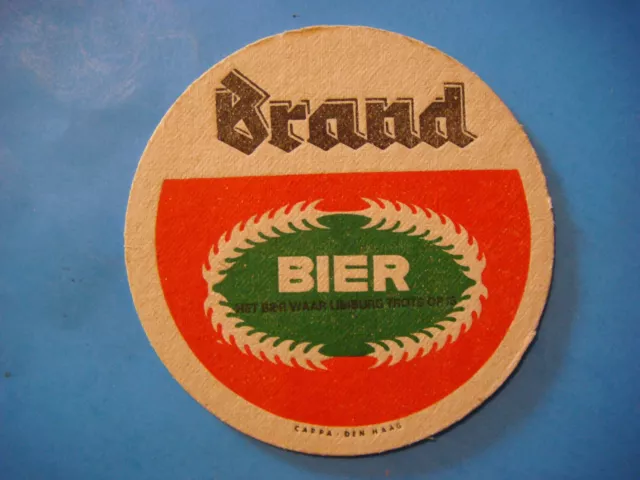 Dutch Beer Bar Coaster ~ Brand Bierbrouwerij Bier ~ Limburg, Netherlands Brewery