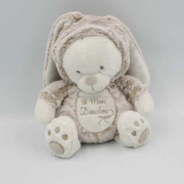 Doudou ours déguisé en lapin blanc beige marron Mon doudou SIMBA TOYS - 27944