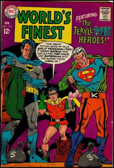 World's Finest #173 '1st Silver Age Two-Face' VG Condition (DC Comics, Feb 1968)