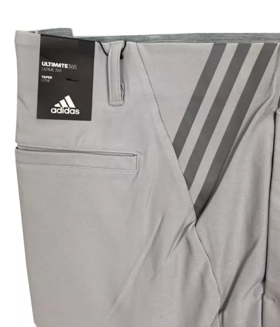 Adidas Golf Ultimate 365 Tapered 3 Stripe Golf Trousers - Light Grey W36 W38 W40 3