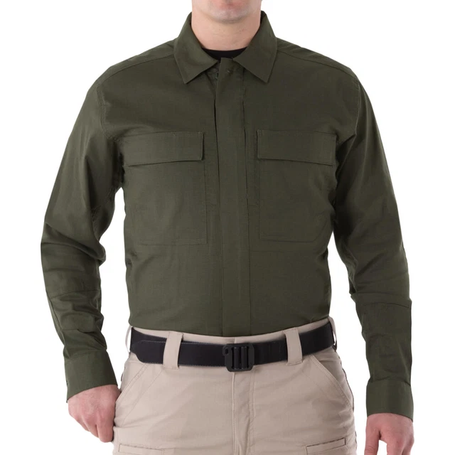 Chemise Tactique First Tactical V2 - Homme - Kaki - Manches Courtes - Col Boutonné
