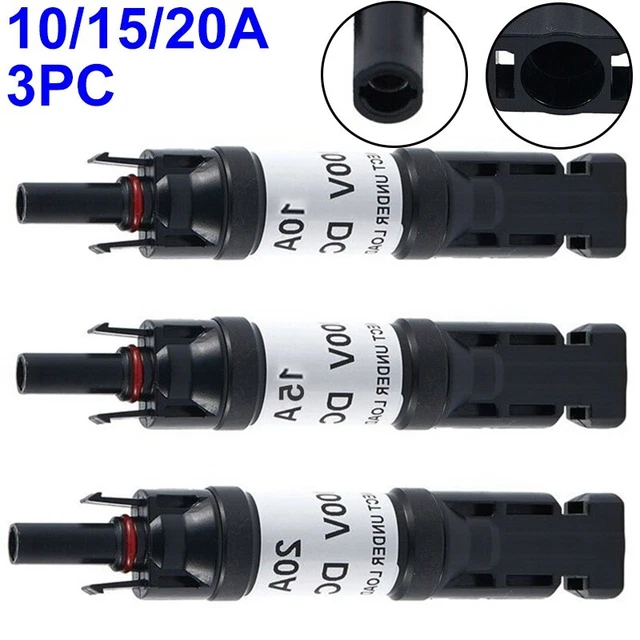 3pcs Fotovoltaico Fusibile Diodo Connettore 10A/15A/20A UL94-V0 IP67 Nuovi
