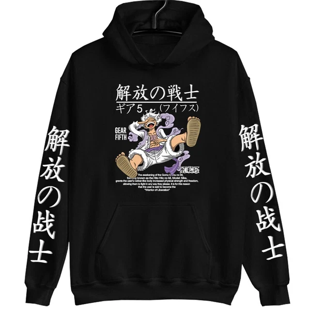 Sweat Capuche One Piece Luffy Noir Homme Taille M Anime Coton