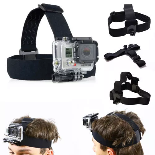 Arnés de cabeza elástico ajustable correa de cinturón montaje para GoPro HD Hero 9 8 7 6