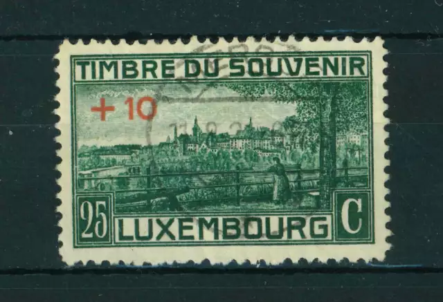 Luxembourg 1921 War Monument Fund 2c5+10c green stamp. Used. Sg 211.