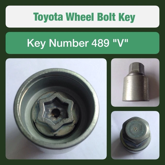 GENUINE TOYOTA LOCKING Wheel Bolt / Nut Key 489 "V" £16.95 PicClick UK
