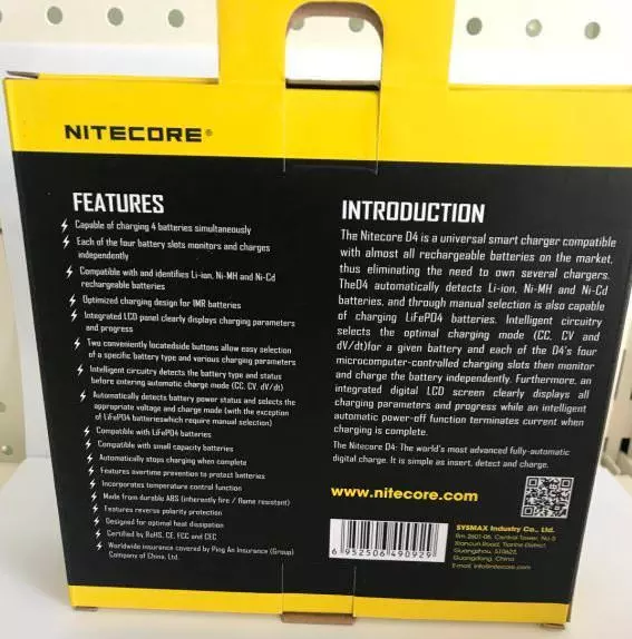 Nitecore D4 4 slot Smart Battery charger Lithium 17500 14500 10440 16340 RCR123 2