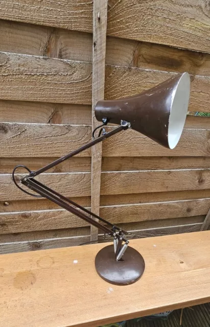 Vintage Brown Herbert Terry Model 90 Anglepoise Desk Lamp.