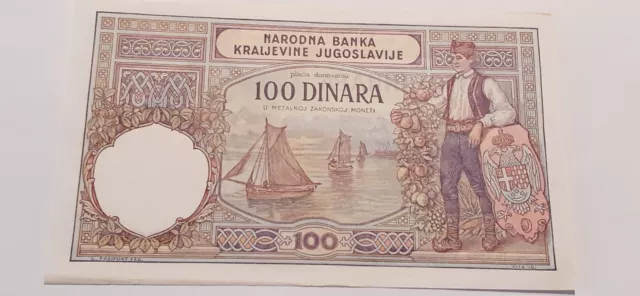 Jugoslawien, 100 Dinara 1929, Unc.