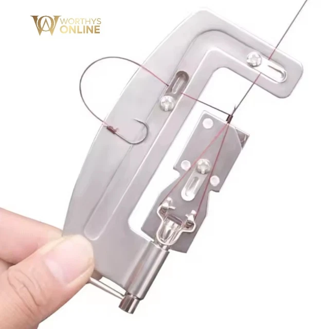automatic fishing hook tyer instructions Tying Tool – Portable Knotter With Anti-Slide Grip – For Small Hooks, Easy Decoupling & USA 2Pcs Fishing Hook Tier
