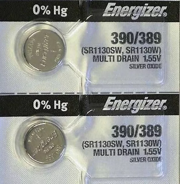 2 x ENERGIZER SR1130SW 390-389 Silver Oxide 1.55v Watch Batteries Aussie Stock