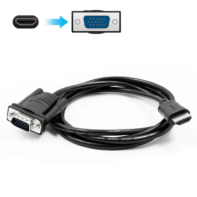HDMI Male To VGA Male Converter Video Adapter Converter Cable for HDTV Laptop