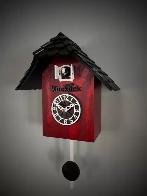 Reloj de cuco moderno diseño reloj de cuarzo reloj de cuco rojo negro reloj de cuco