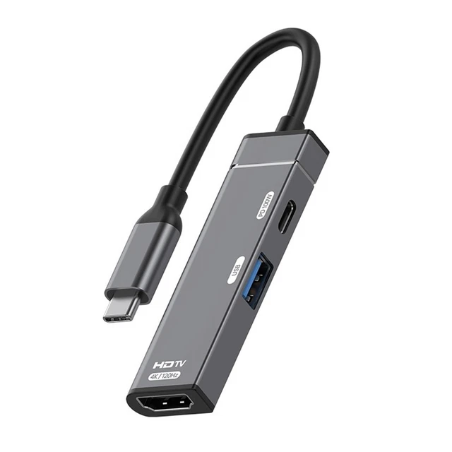 Station D'accueil USB-C Ronde 4 Ports - Hub 4-en-1 480 Mbps, Voyant LED, Compacte Pour Ordinateur Portable, Tablette, Téléphone - 6