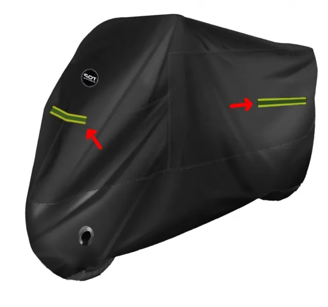 telo copri moto felpato nero catarifrangente varie taglie XXL: 296x105x127cm