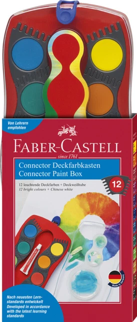 Faber-Castell Farbkasten Connector 12 Farben rot Stück In Kartonage Deutsch 2016