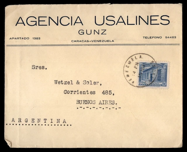 Mayfairstamps Venezuela Agencia Usalines Stone Building Cover aag_49347