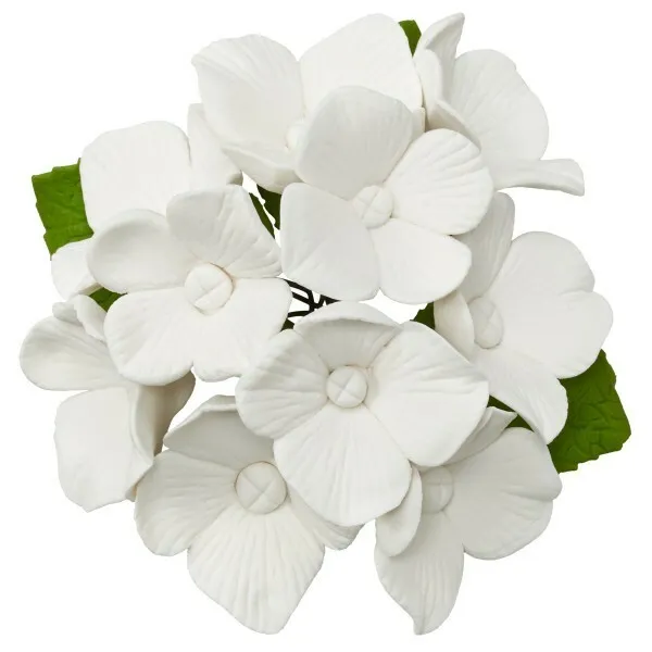 2 juegos de aerosoles de hortensia blanca pasta de goma flores fondant azúcar