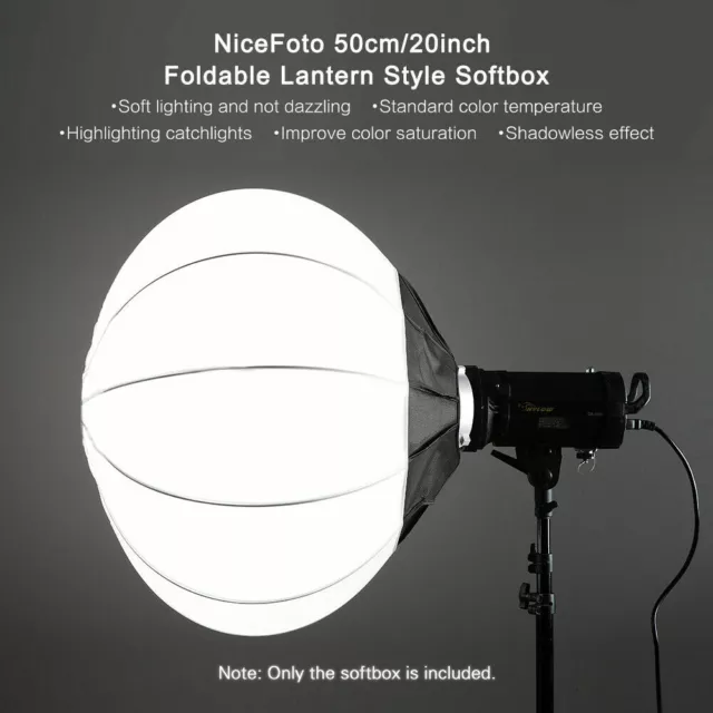 NiceFoto 50cm 20inch Foldable Lantern Style Softbox Ball Shape Soft Box Bowens