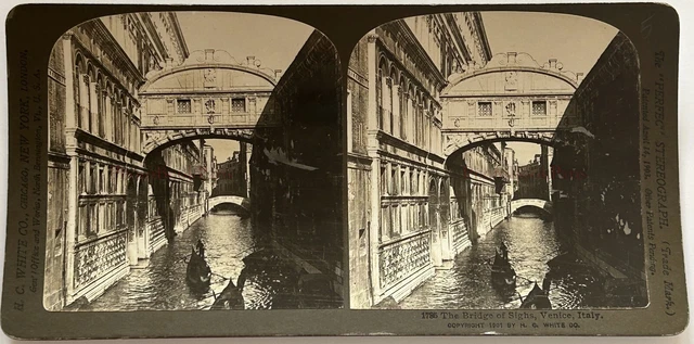 Italien Venedig Brücke Des Seufzt 1901 Foto Stereo Vintage P75L3n